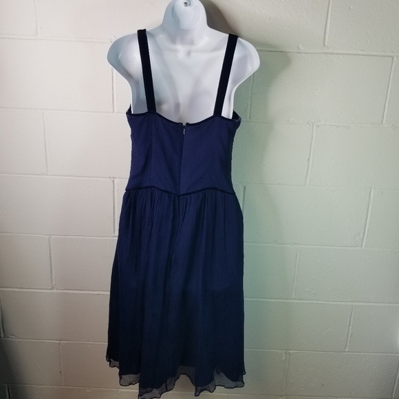 Vtg y2k does 20s blue silk retro dress - Picture 7 of 11